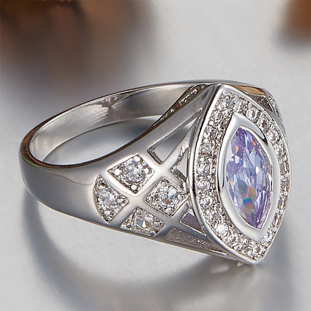 Dazzling White-Gold Filled Tourmaline & Topaz Ring